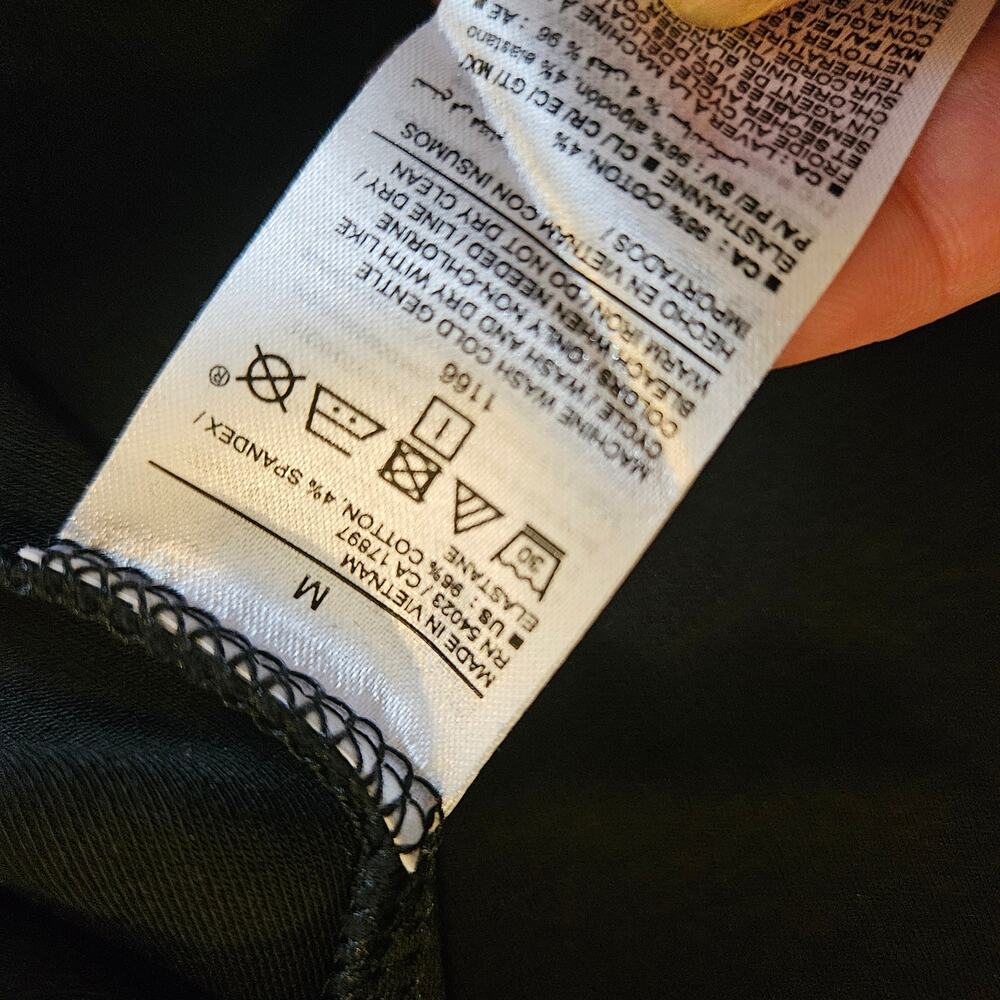 Old Navy Black Midi Dress Womens Medium Short Sleeve Square Neck Sheath - Picture 4 of 8